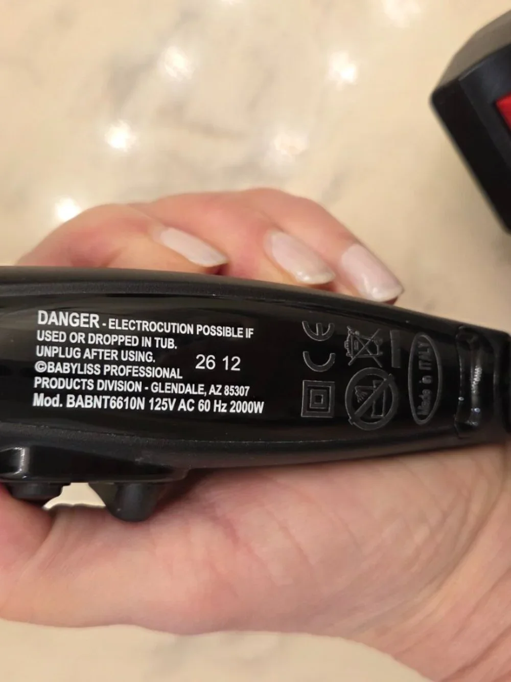 BaByliss PRO Portofino Nano Titanium Italy Made Professional Powerful Hair Dryer